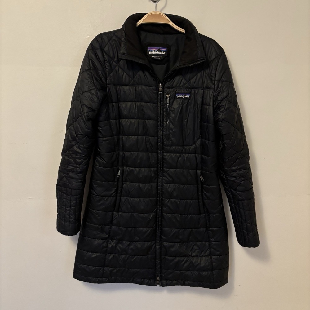 Patagonia Women's Black Radalie Parka Puffer Jacket Medium Full Zip DESC